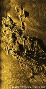 Side-scan sonar image of the wreck of the SS Pendleton